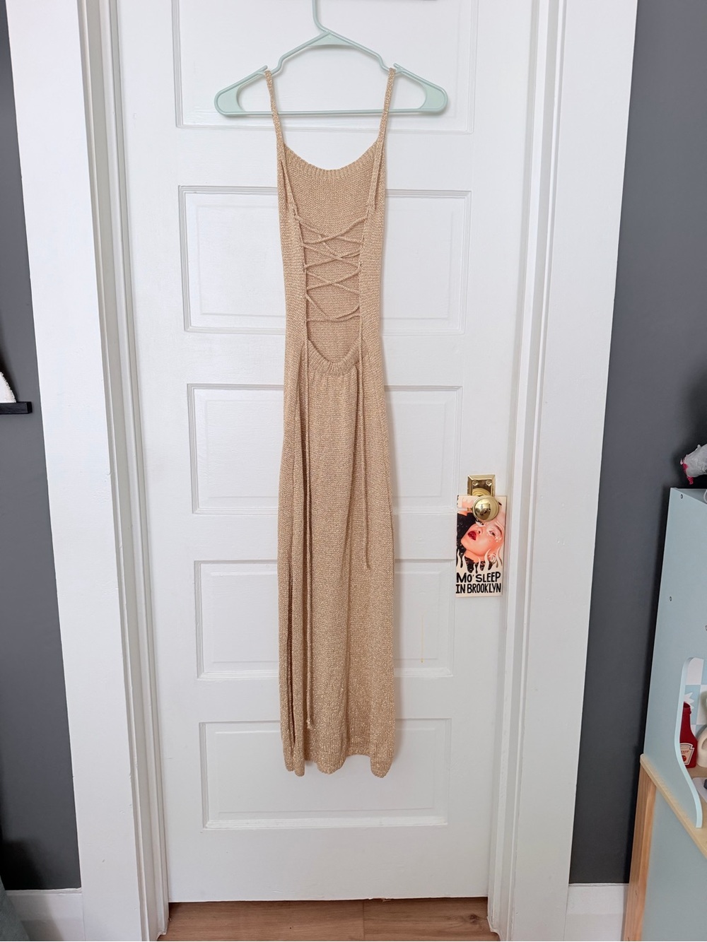 Missy Empire Skylar Gold Metallic Knit Midi Dress from Missy Empire - Picture 8 of 11